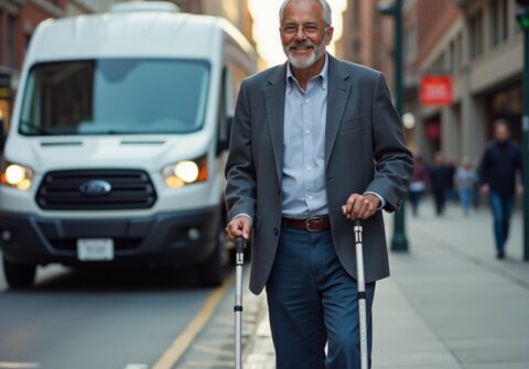 Gentleman with walking canes